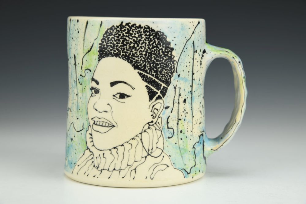 Natural Hair Series: Blue and Chartreuse Mug