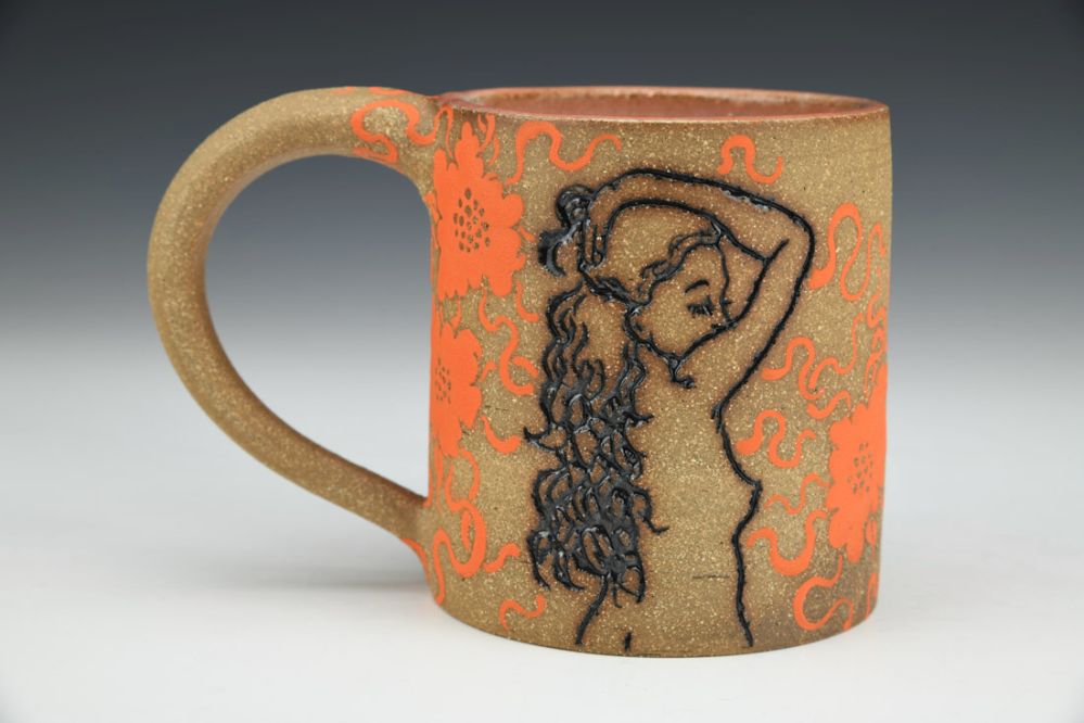 Garden Babe Mug with Orange Flowers