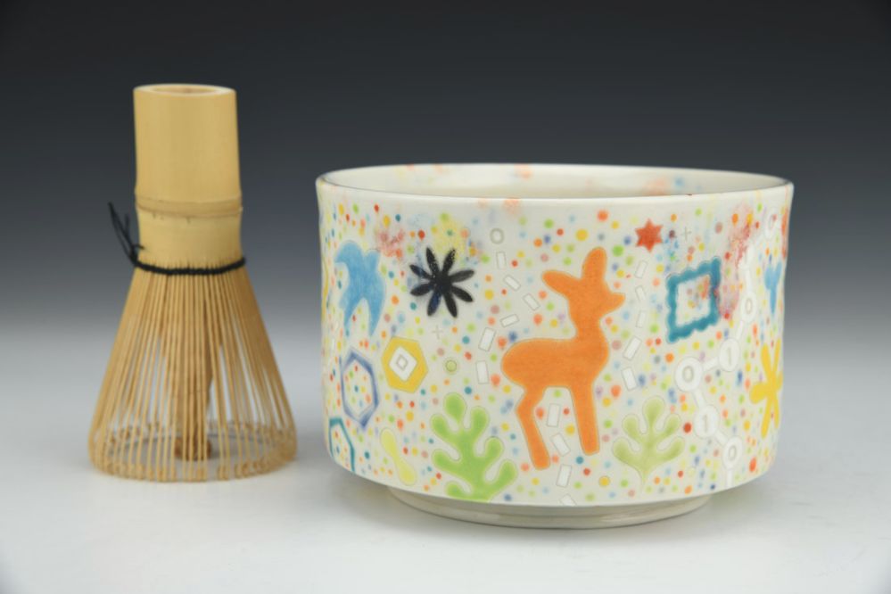 Princess Matcha Bowl with Deer Motif