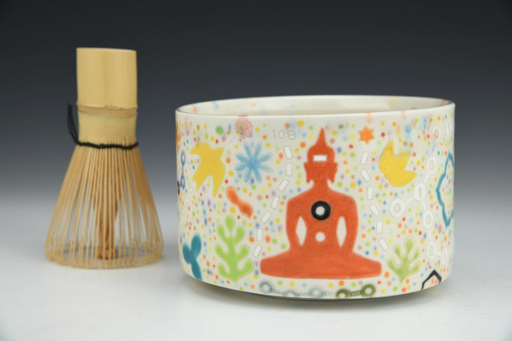 Princess Matcha Bowl with Buddha Motif