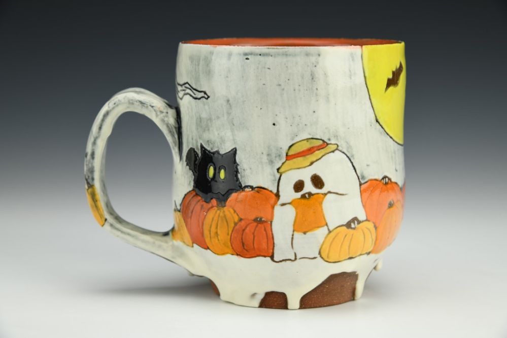 Ghost and Kitty Pumpkin Farmer