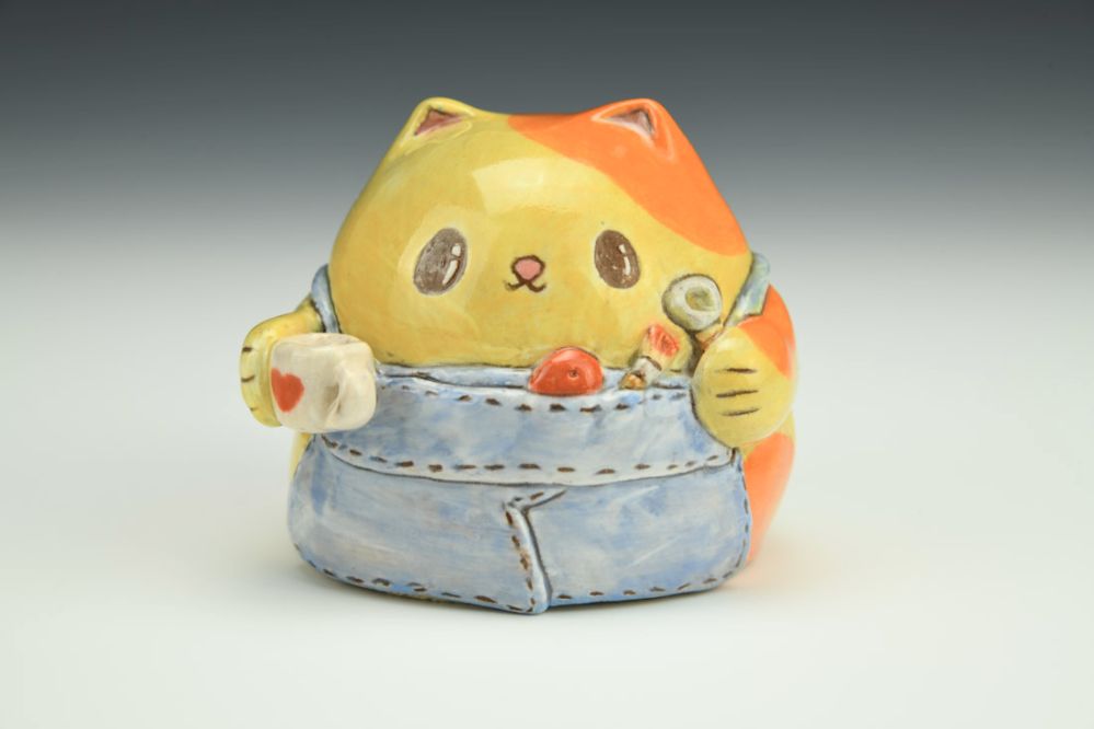 Small Potter Cat Figurine