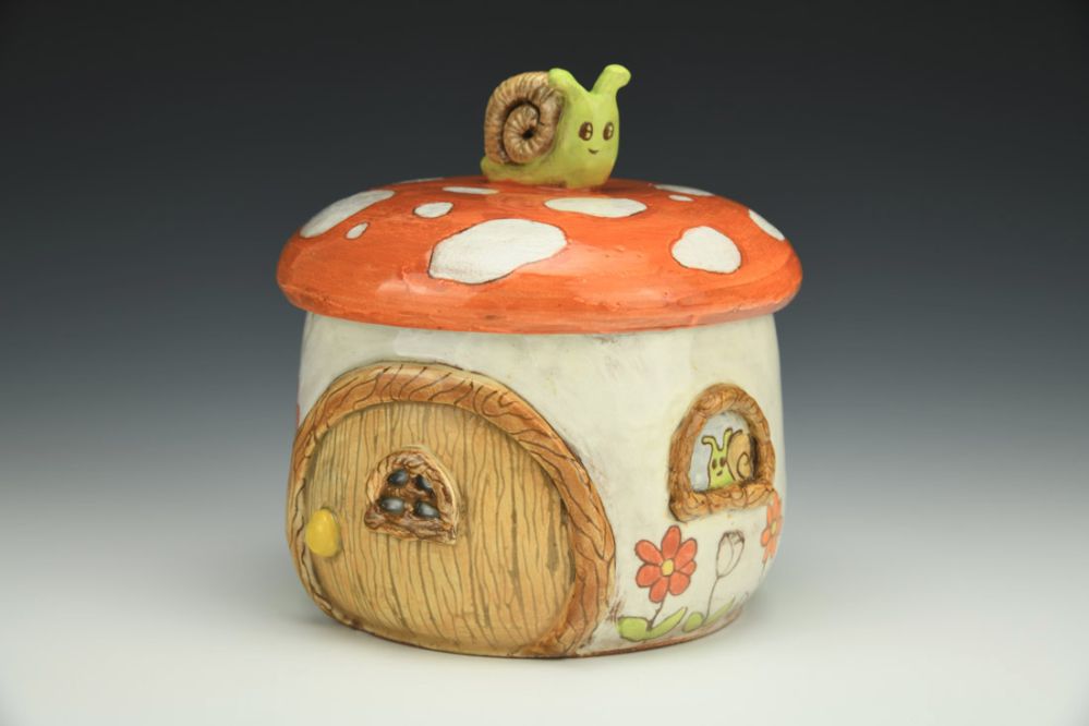 Mushroom House Trinket Box