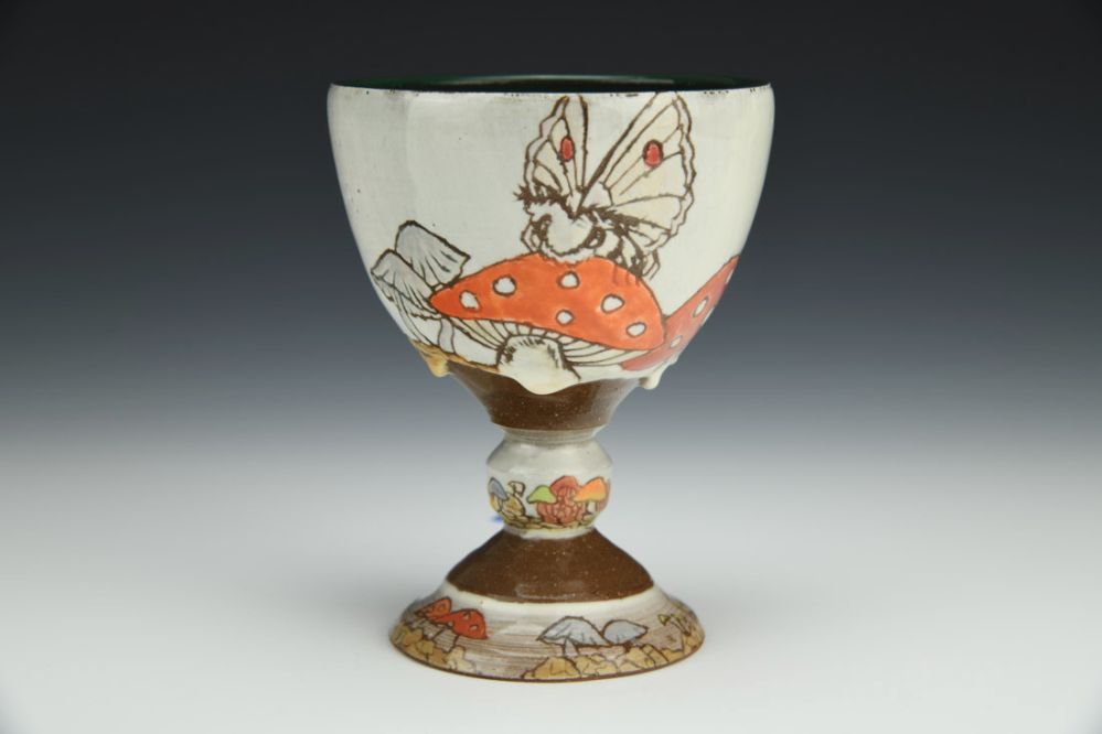 Mushroom Moth Stemware Cup
