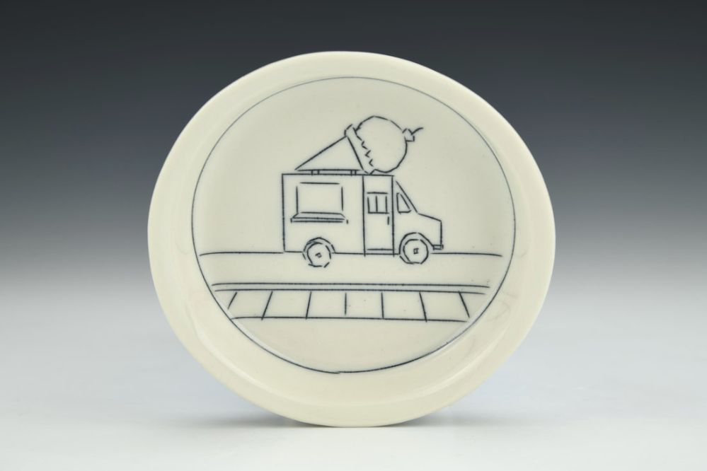 Ice Cream Truck Tiny Round Dish