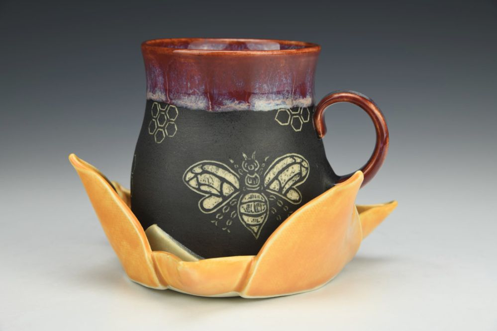 Bee Mug and Sunflower Saucer
