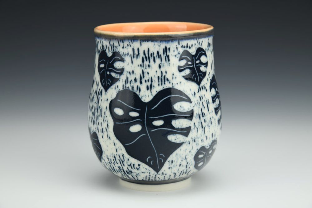 Sgraffito Monstera Sipper