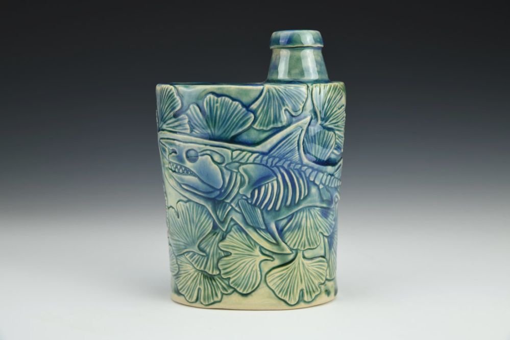 Shark and Ginkgo Flask