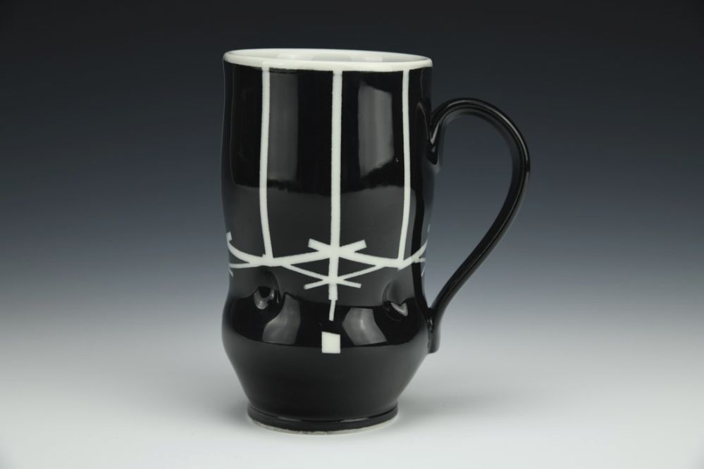Black and White Ribbon Cup