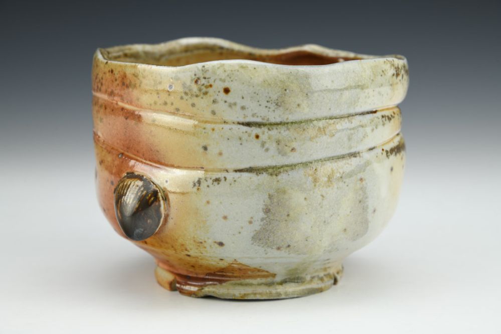 Red Shino Seashell Cup