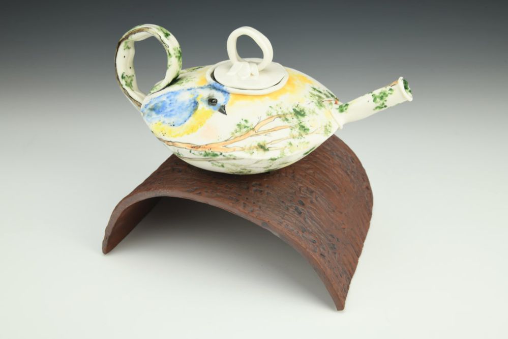Birder's Date - Teapot with Stand