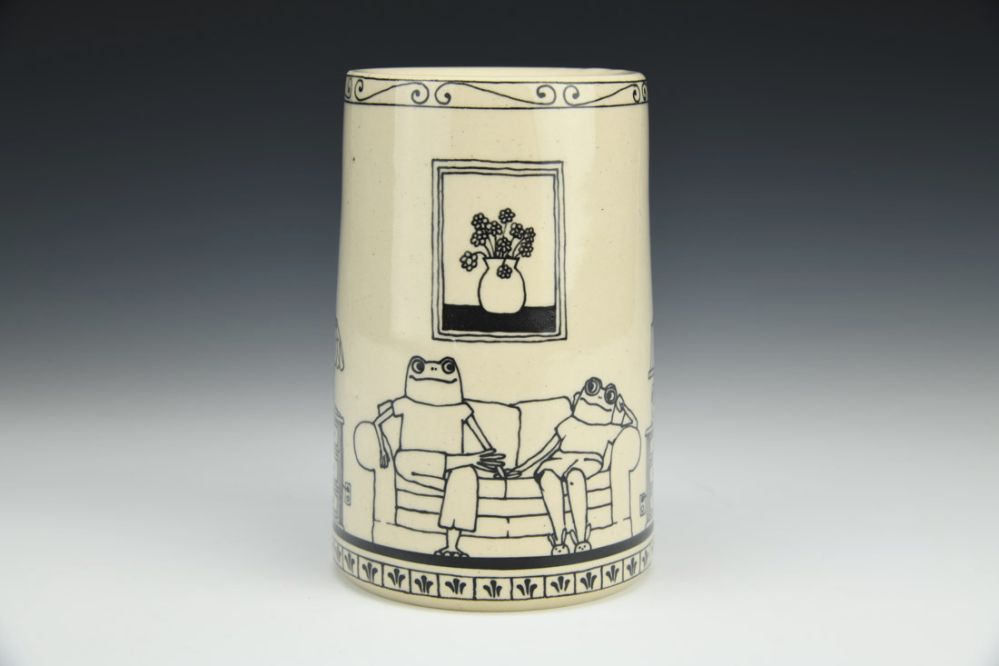 Froggy Fancy Cylinder Vase