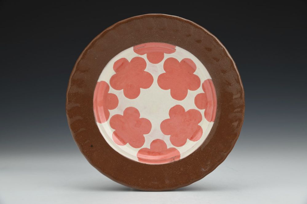 Red Flower Luncheon Plate