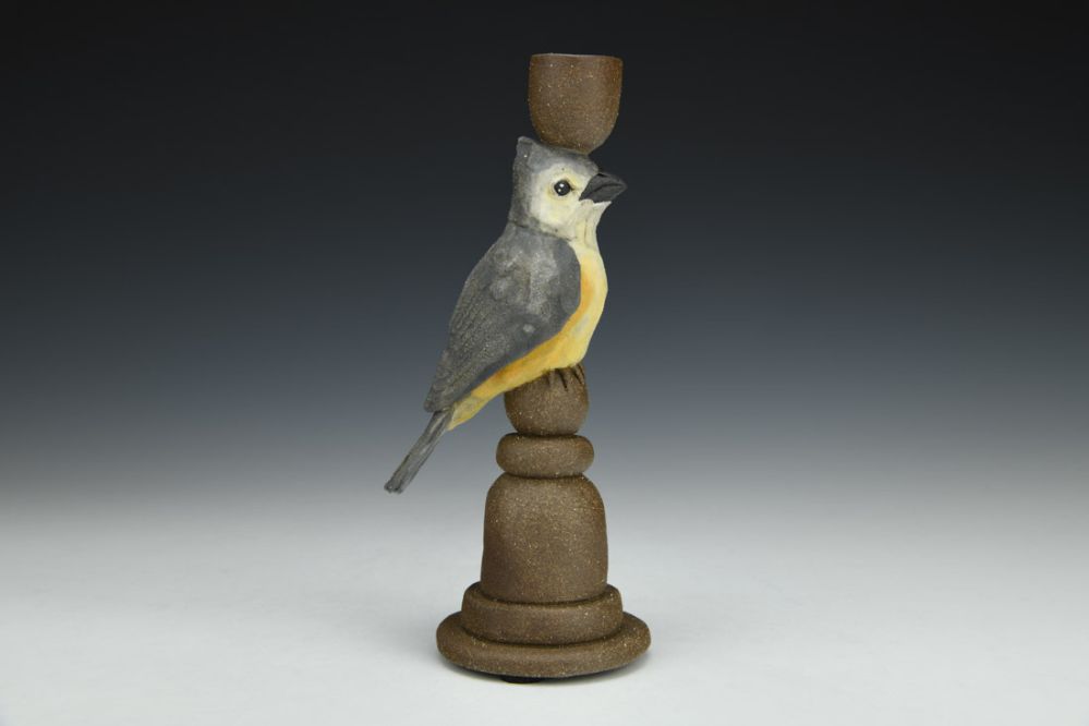 Tufted Titmouse Candlestick