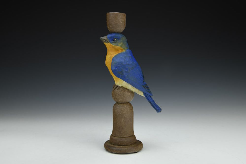 Eastern Bluebird Candlestick