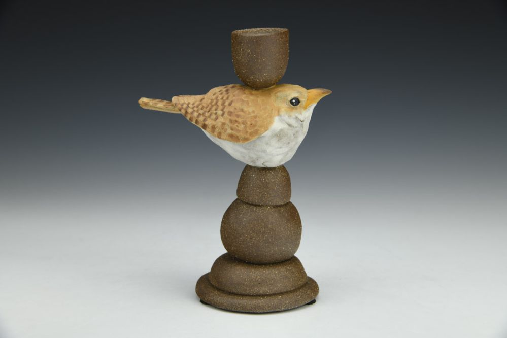 House Wren Candlestick