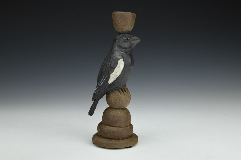 Lark Bunting Candlestick