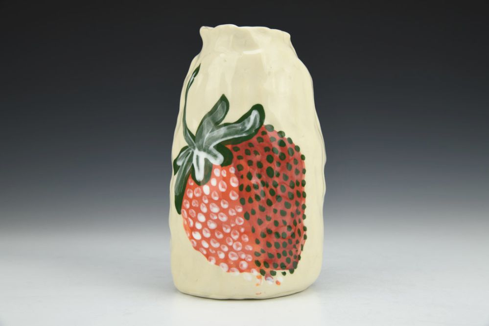 Strawberry Portrait - Coil Built Vase
