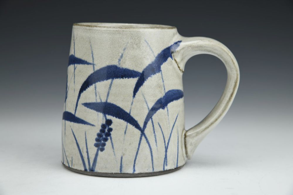 Mug with Grass Brushworks
