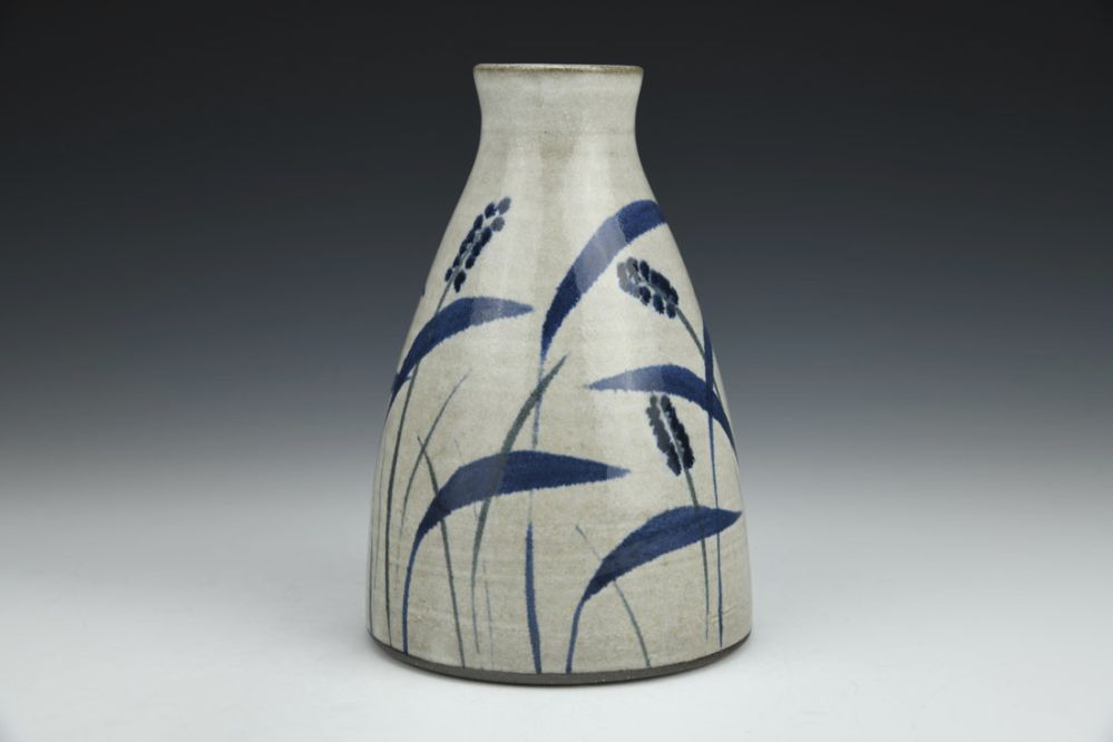 Bud Vase with Grass Brushworks