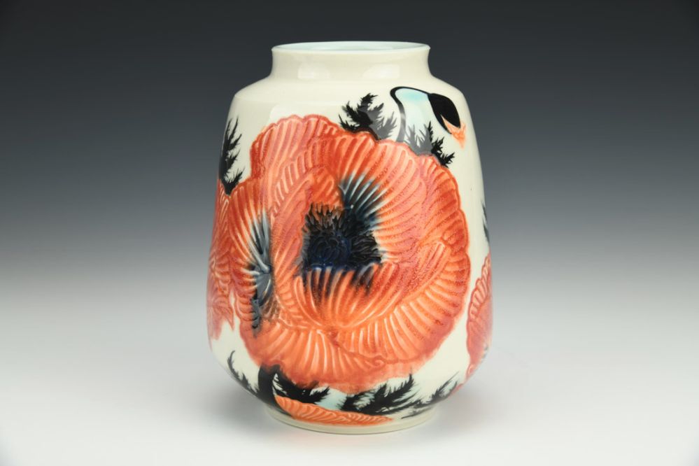 Red Poppy Vase