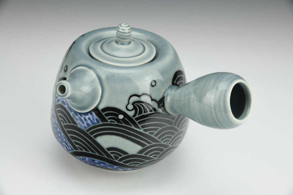 Floating Blue Wave Teapot