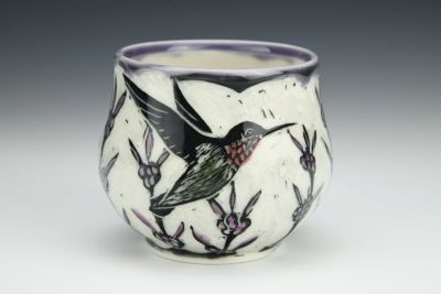 Ruby-throated Hummingbird in Purple Sage