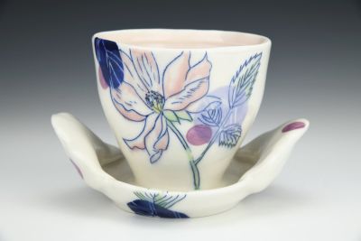 Ice Cream Dish with Climbing Roses