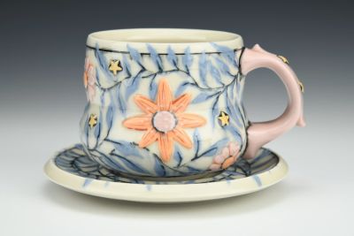 Blue Vines Teacup and Saucer