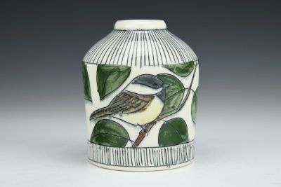 Chickadee Bud Vase