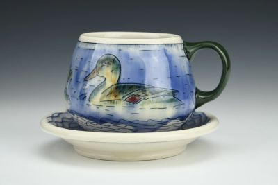Mallard Duck Family Teacup and Saucer