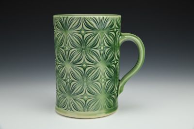 Green Celadon Floral Bloom Mug
