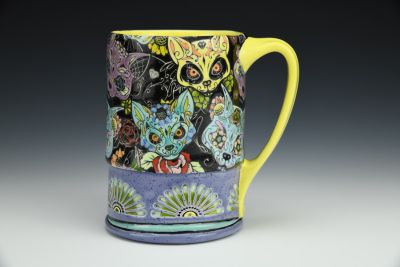 Sugar Skulls Cat Mug