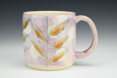 Moon and Leaves in Lavander Mug