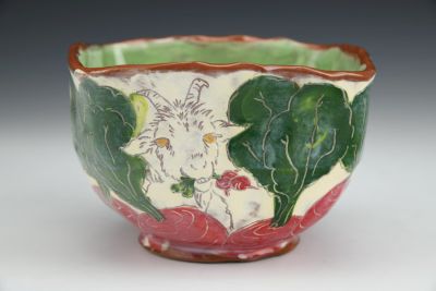 Goat Flying Over the Radishes Bowl