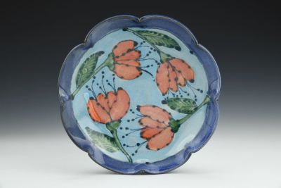 Blue Bowl with Red Tulips