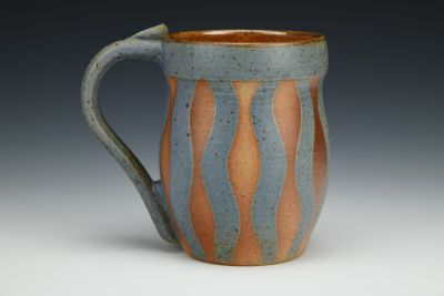 Blue Wavy Stripes Mug