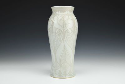 White Sgraffito Vase