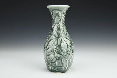 Peony Celadon Vase