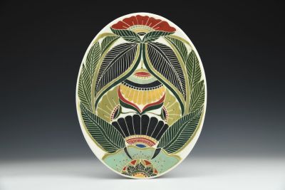 Oval Sgraffito Plate