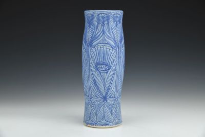 Blue Sgrafitto Vase