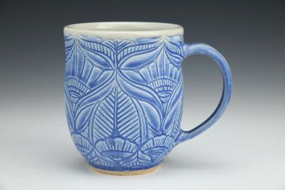 Blue Sgraffito Mug