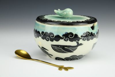 Whale/Turtle Sugar Bowl with Spoon