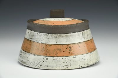 Small Lidded Orange Jar