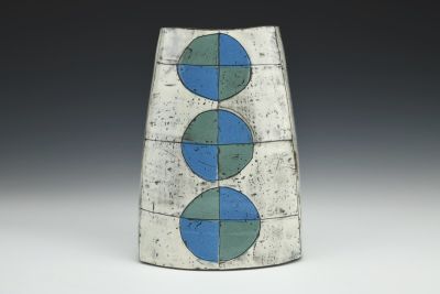 Vase - Blue and Green Circles