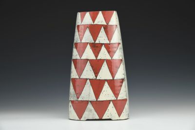Vase - Red and White Triangle