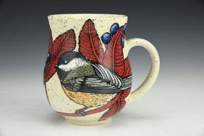 Chickadee in Virginia Creeper Mug