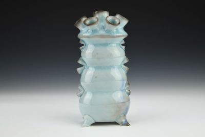 Wavy Celadon Bud Vase