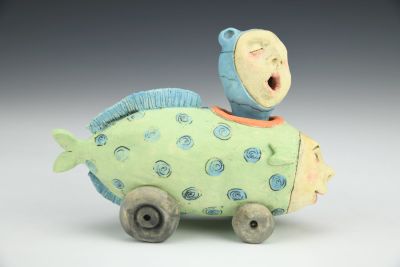 Mini Green and Blue Fish Car