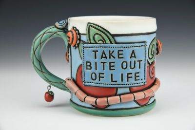 Right Handed Mug - Take a Bite Out of Life